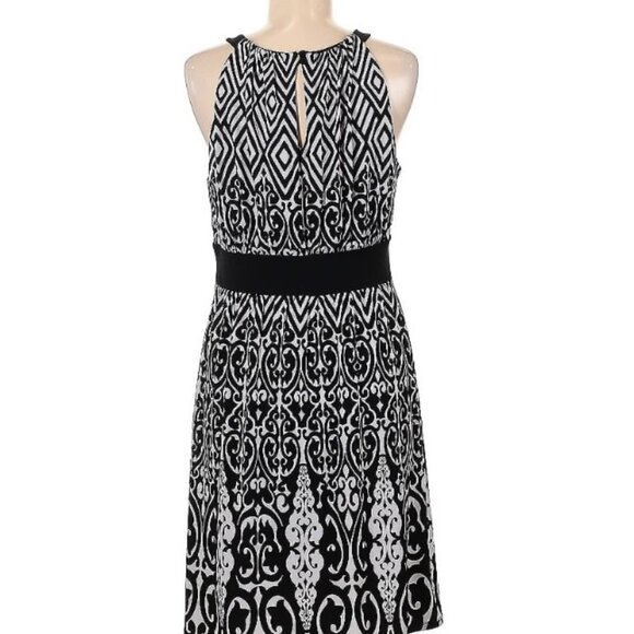 Women's Size Small White House Black Market Halter Neck Keyhole A-Line Dress - Picture 2 of 9